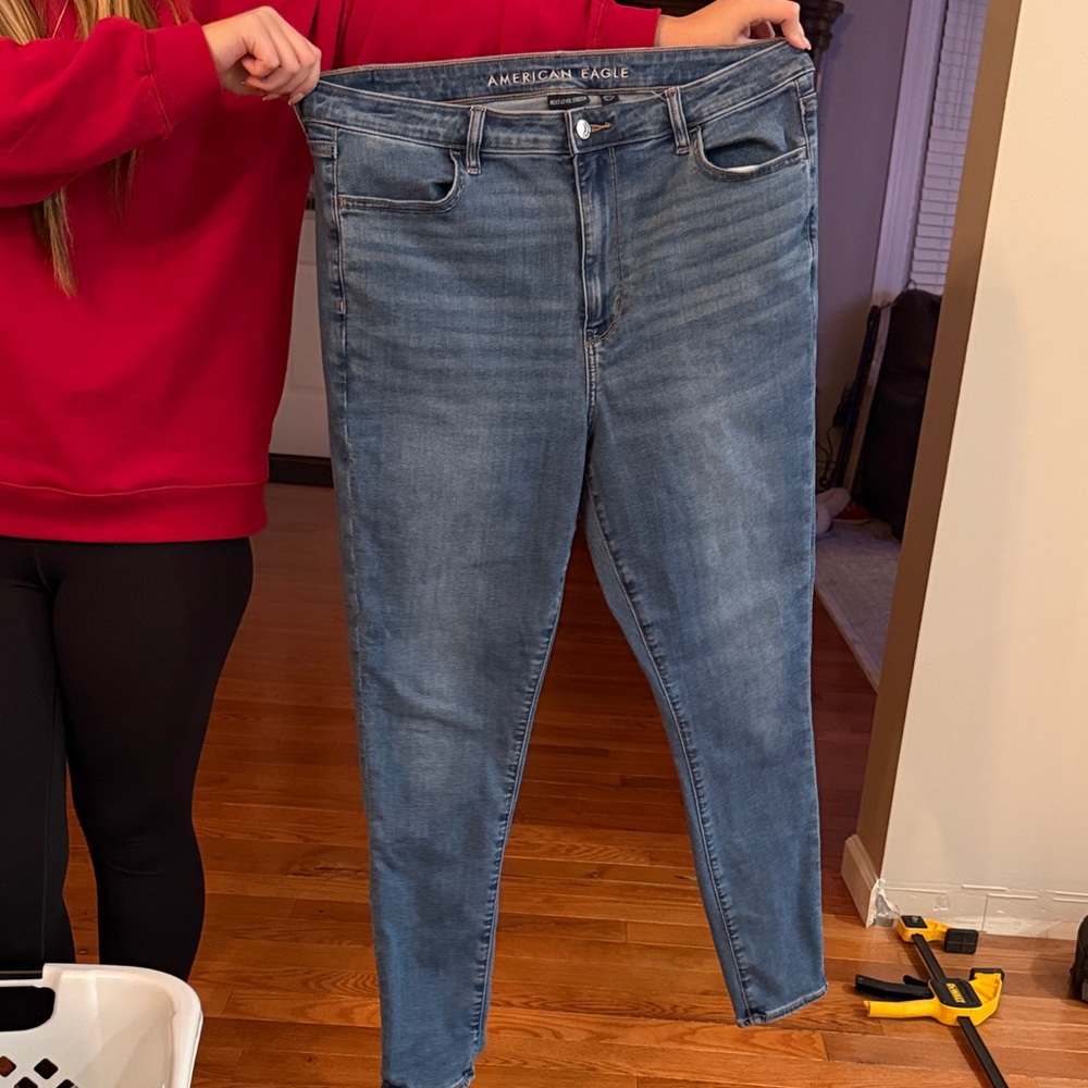 American Eagle Outfitters Women's Light Blue Skinny Jeans